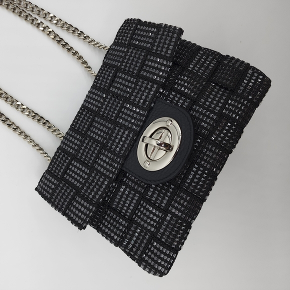 Alma Tonutti Handmade Italian Artisan Black Metallic Woven Crossbody Handbag - Picture 9 of 16